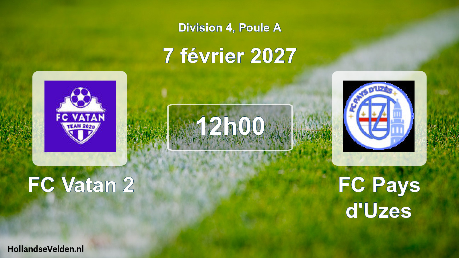 Match programmé: FC Vatan 2 - FC Pays d'Uzes (7 février 2027)
