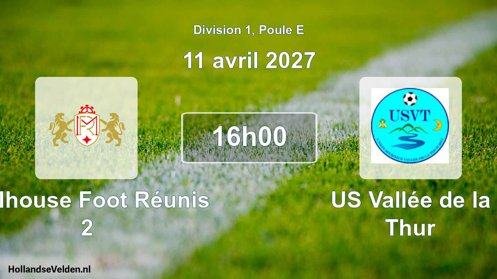 Match programmé: Mulhouse Foot Réunis 2 - US Vallée de la Thur (11 avril 2027)