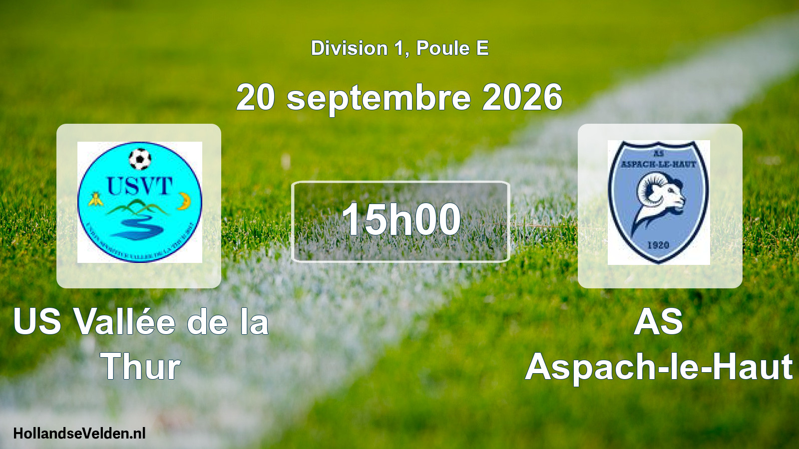 Match programmé: US Vallée de la Thur - AS Aspach-le-Haut (20 septembre 2026)