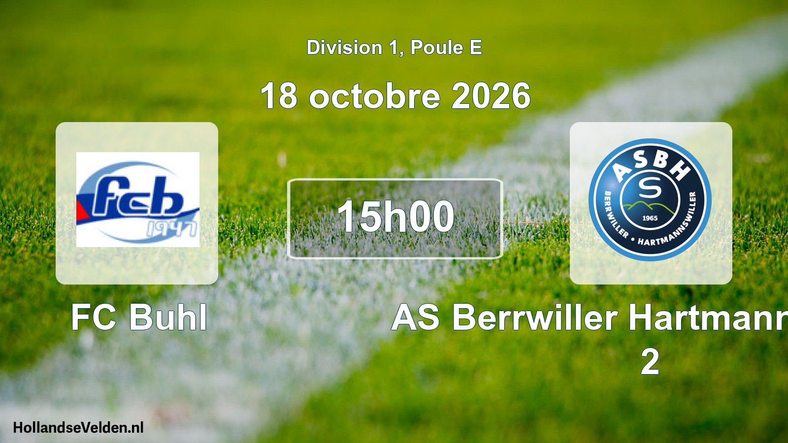 Geplande wedstrijd: FC Buhl - AS Berrwiller Hartmannswiller 2 (18 oktober 2026)