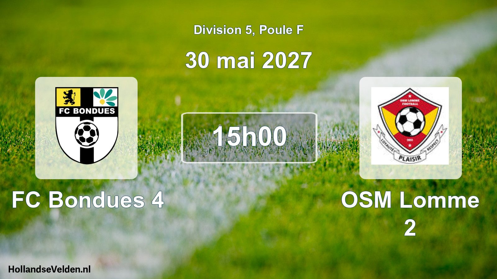 Match programmé: FC Bondues 4 - OSM Lomme 2 (30 mai 2027)
