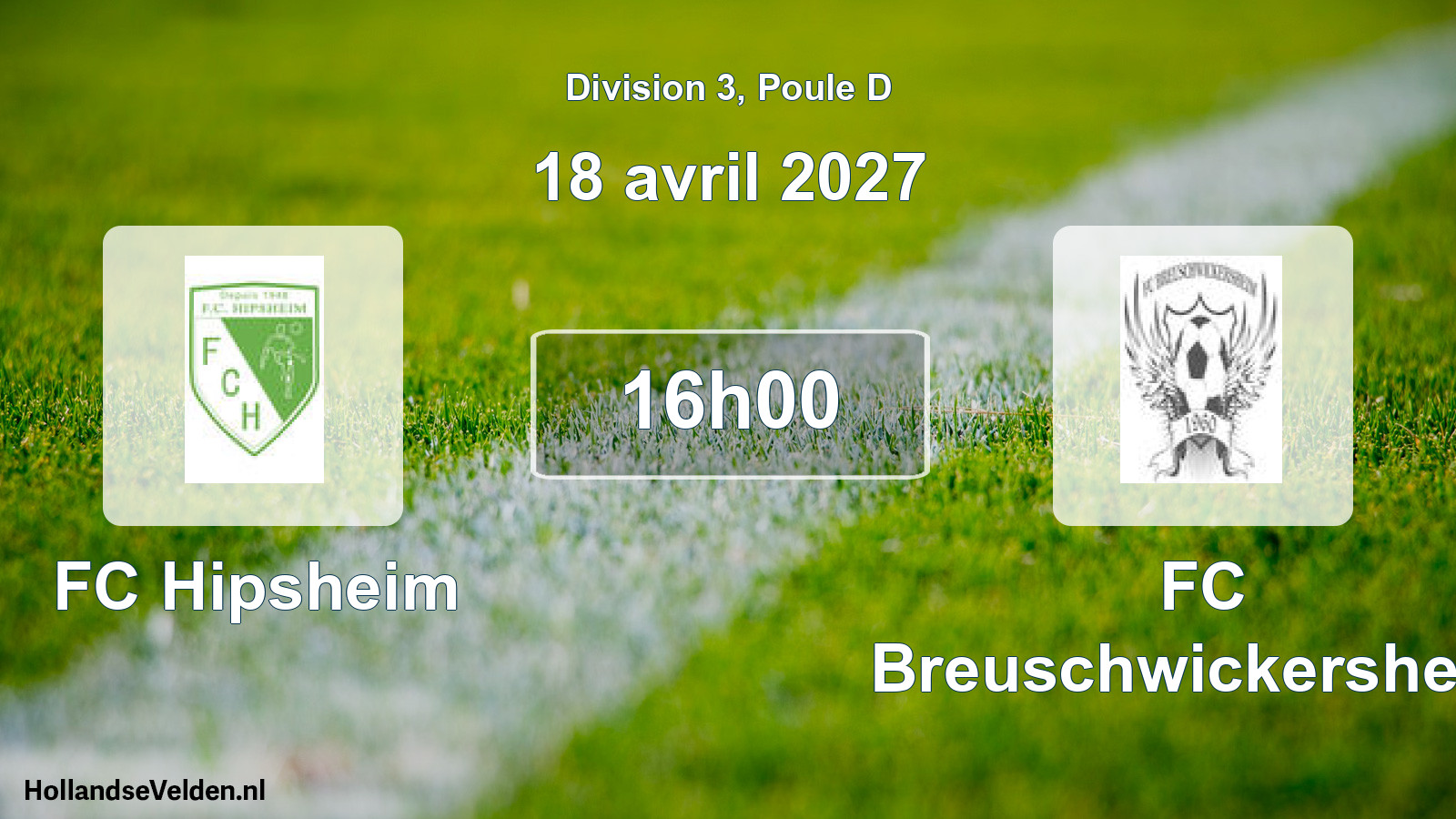 Match programmé: FC Hipsheim - FC Breuschwickersheim (18 avril 2027)