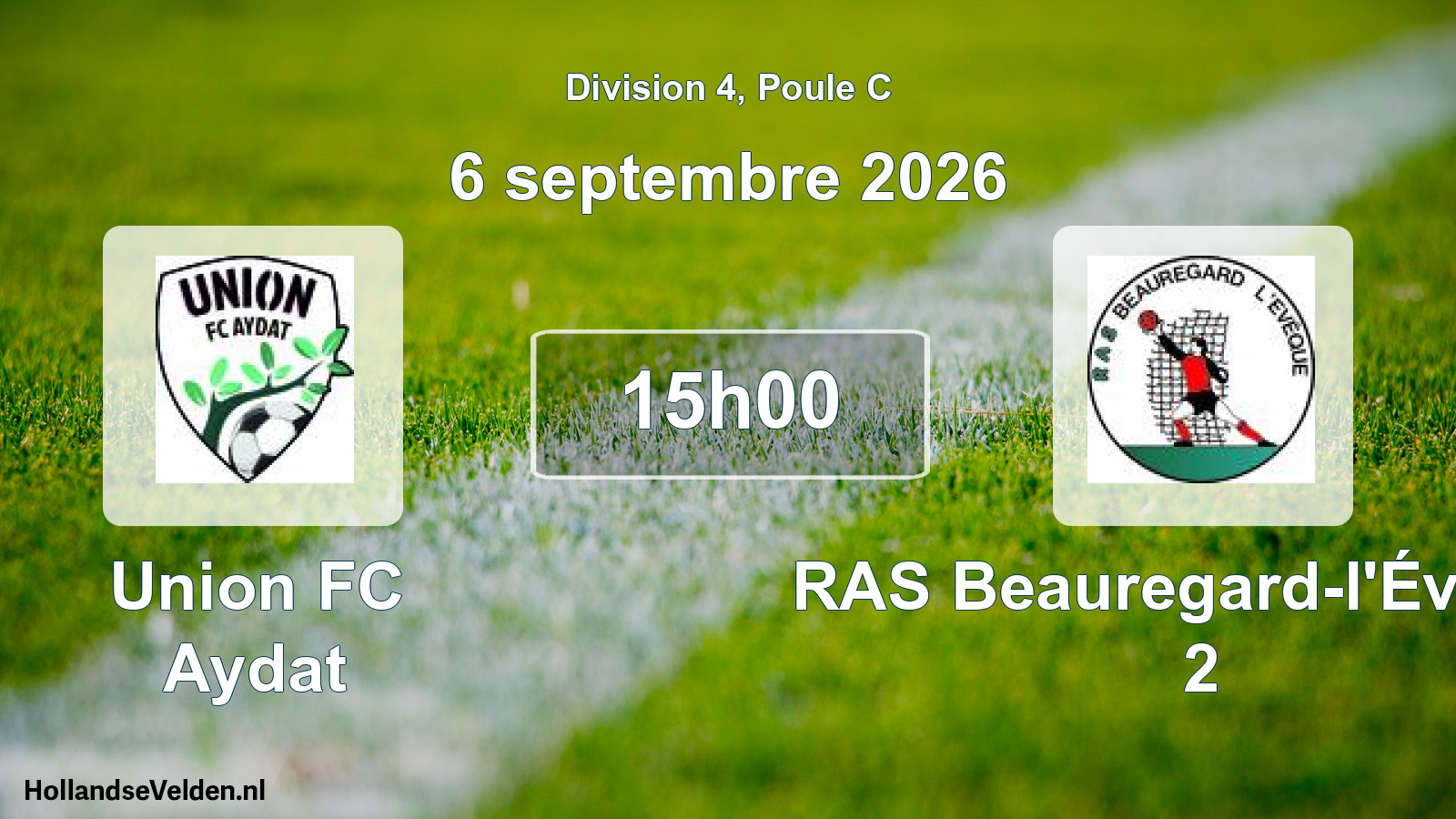 Match programmé: Union FC Aydat - RAS Beauregard-l'Évêque 2 (6 septembre 2026)