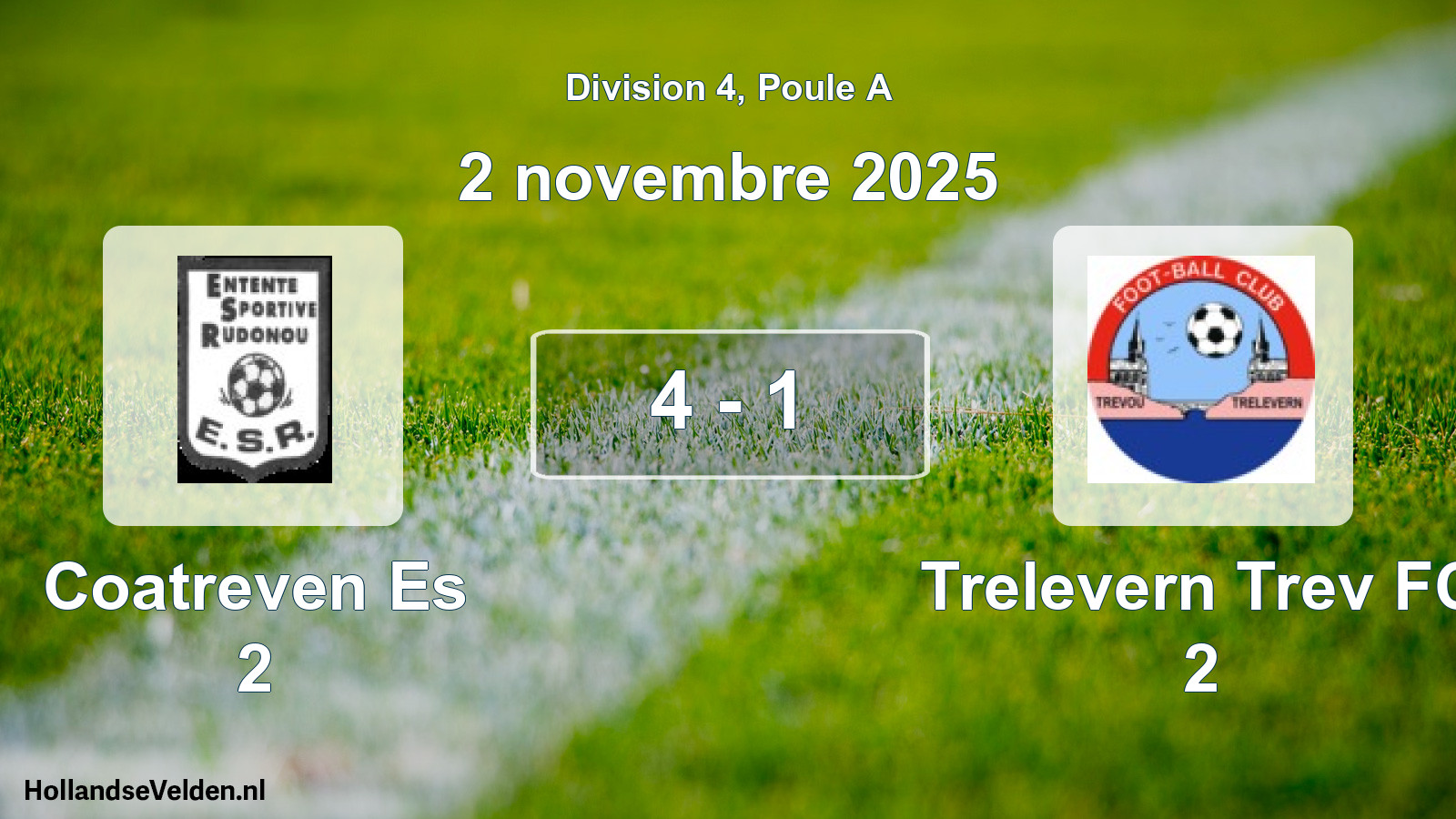 Total number of matches played: Coatreven Es 2 - Trelevern Trev FC 2 4 - 1 (2 November 2025)