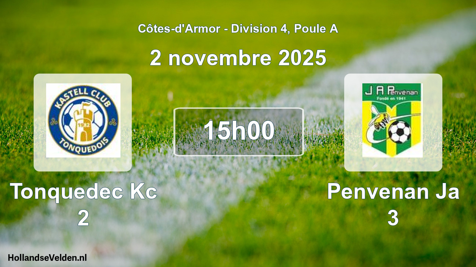 Geplande wedstrijd: Tonquedec Kc 2 - Penvenan Ja 3 (2 novembre 2025)