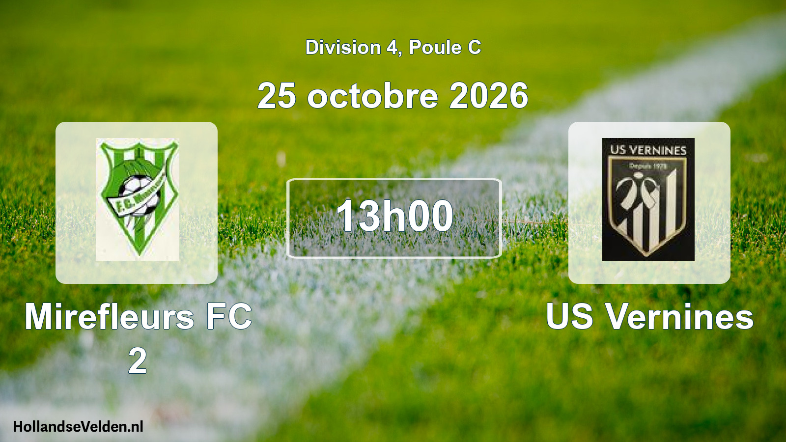 Scheduled Match: Mirefleurs FC 2 - US Vernines (25 October 2026)