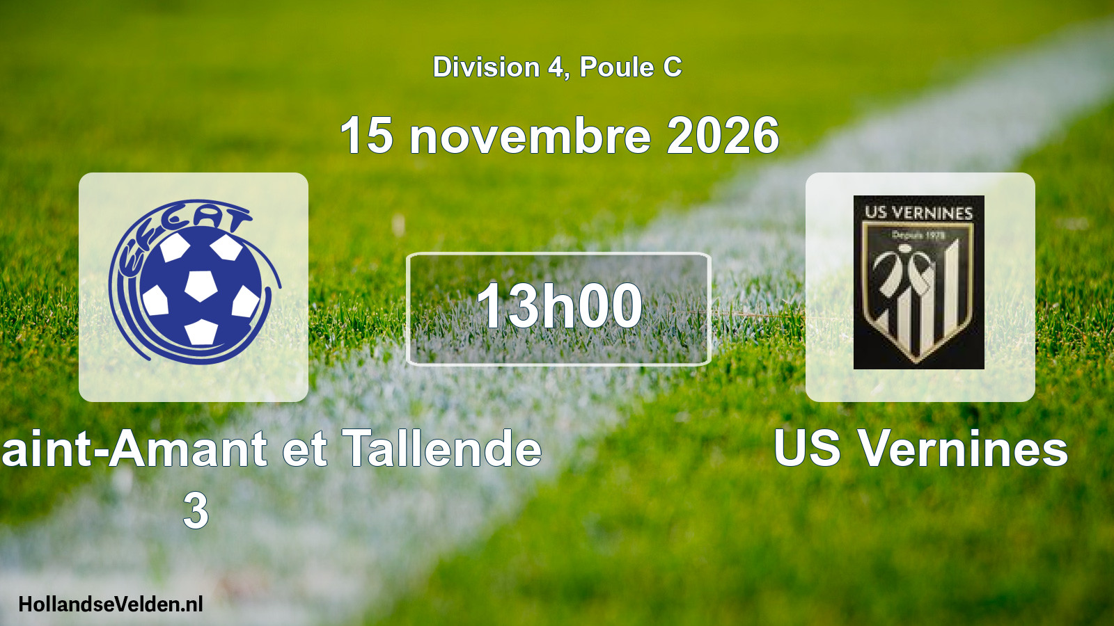 Match programmé: EFC Saint-Amant et Tallende 3 - US Vernines (15 novembre 2026)