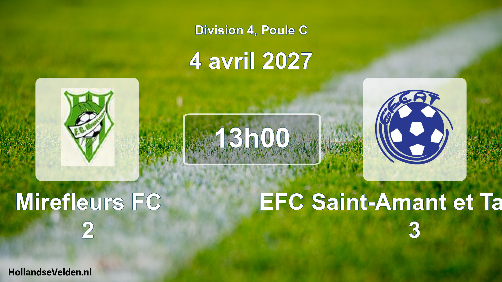 Match programmé: Mirefleurs FC 2 - EFC Saint-Amant et Tallende 3 (4 avril 2027)