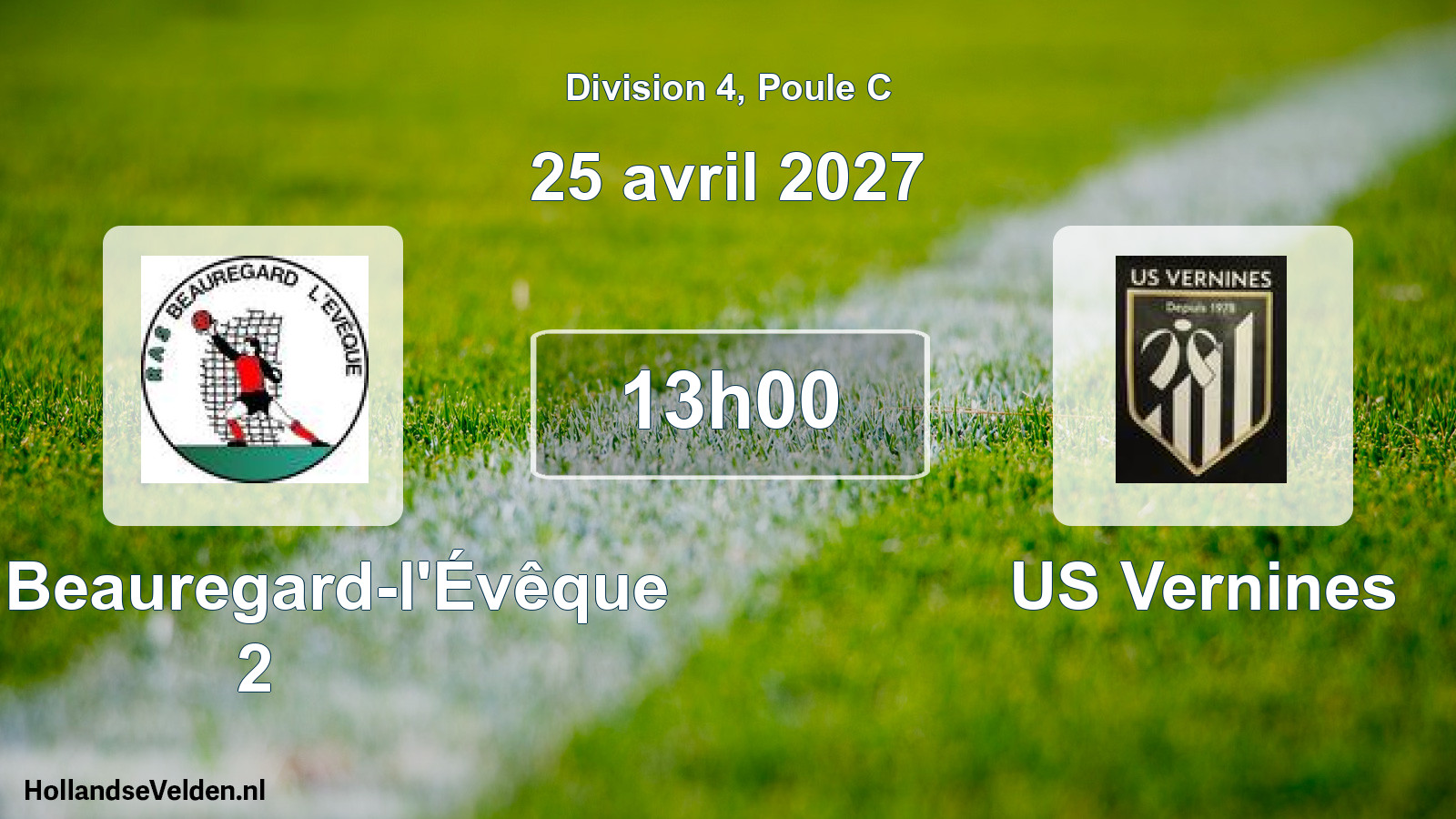 Scheduled Match: RAS Beauregard-l'Évêque 2 - US Vernines (25 April 2027)
