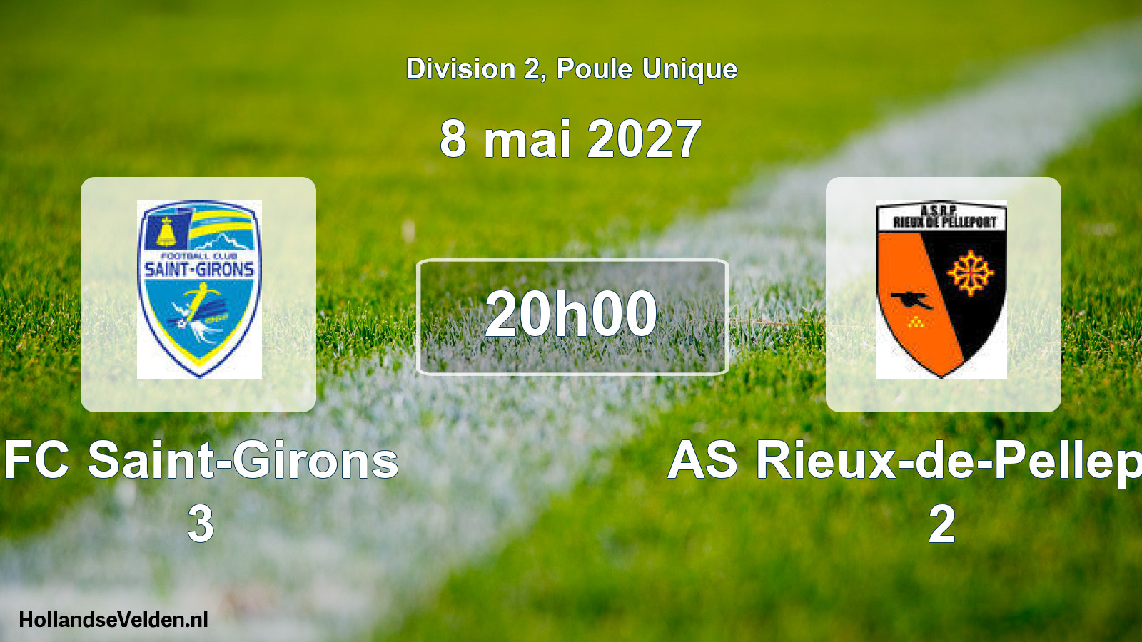 Match programmé: FC Saint-Girons 3 - AS Rieux-de-Pelleport 2 (8 mai 2027)