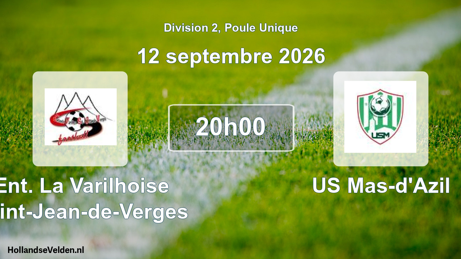 Match programmé: Ent. La Varilhoise Saint-Jean-de-Verges - US Mas-d'Azil (12 septembre 2026)