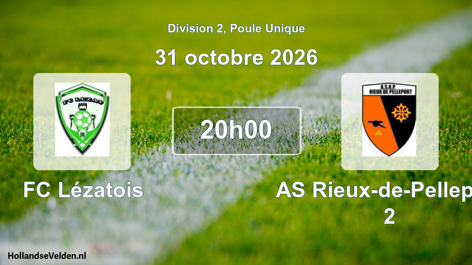 Match programmé: FC Lézatois - AS Rieux-de-Pelleport 2 (31 octobre 2026)