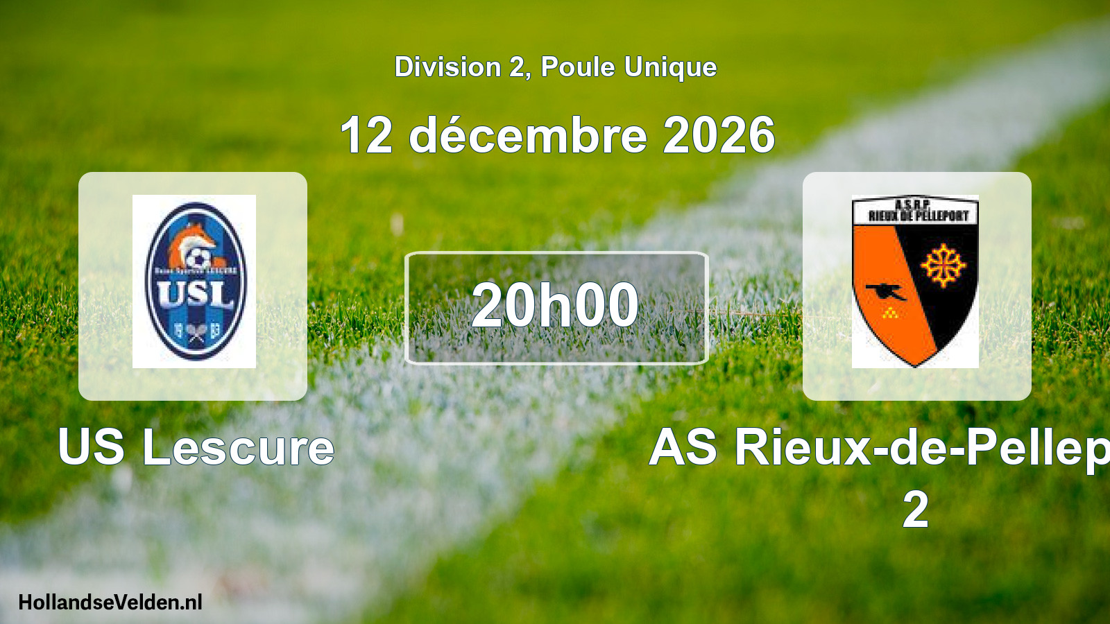 Match programmé: US Lescure - AS Rieux-de-Pelleport 2 (12 décembre 2026)