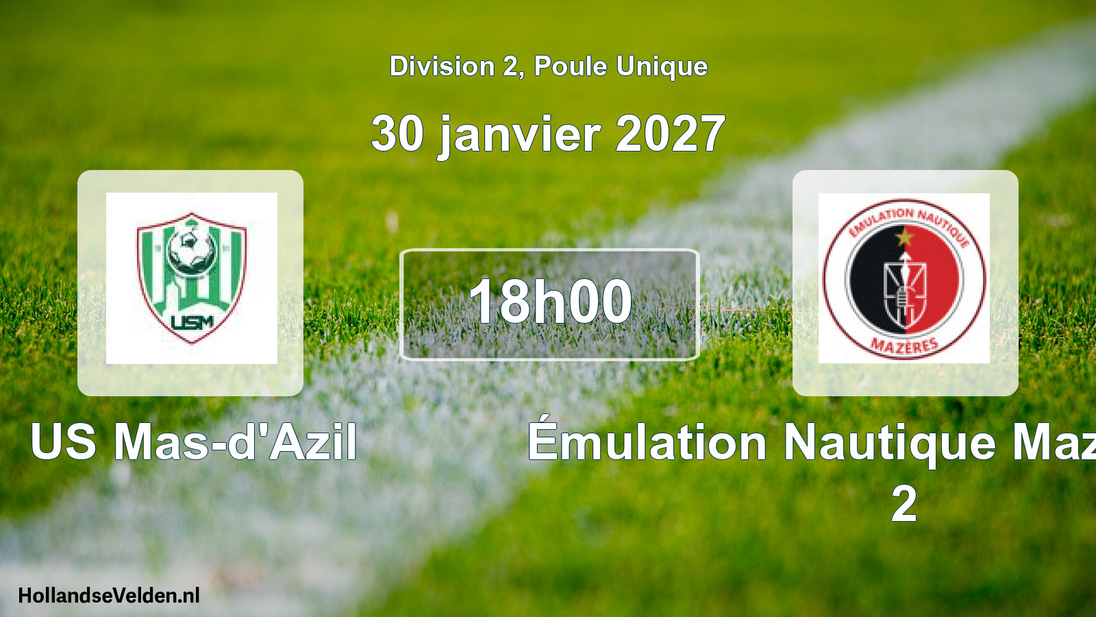 Scheduled Match: US Mas-d'Azil - Émulation Nautique Mazèrienne 2 (30 January 2027)