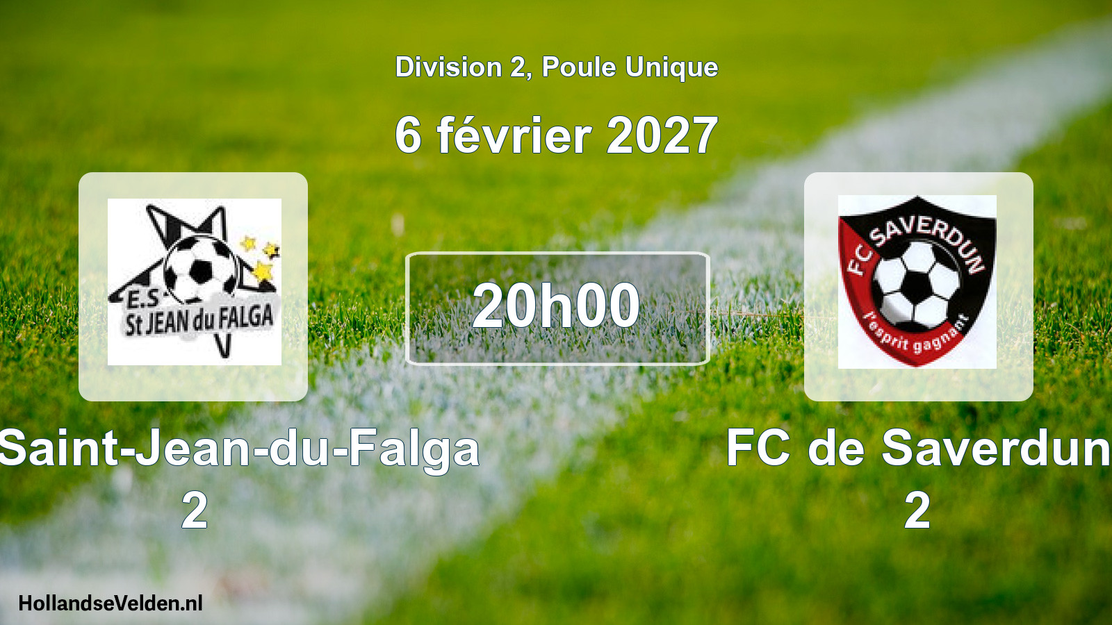 Match programmé: ES Saint-Jean-du-Falga 2 - FC de Saverdun 2 (6 février 2027)