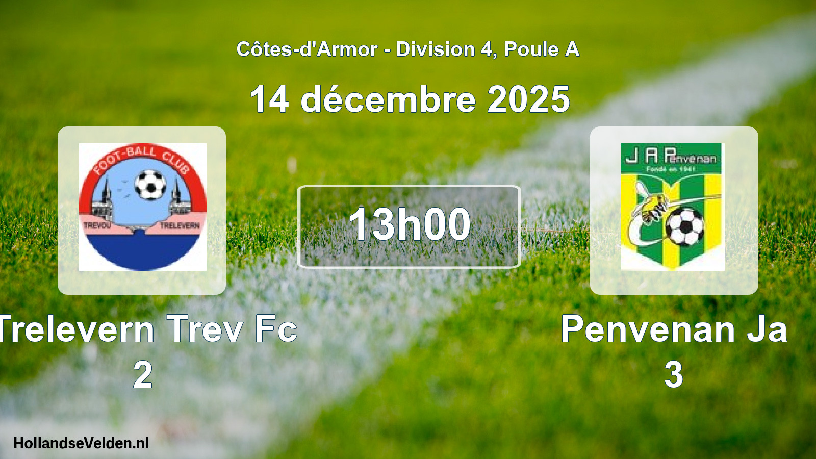 Geplande wedstrijd: Trelevern Trev Fc 2 - Penvenan Ja 3 (14 décembre 2025)