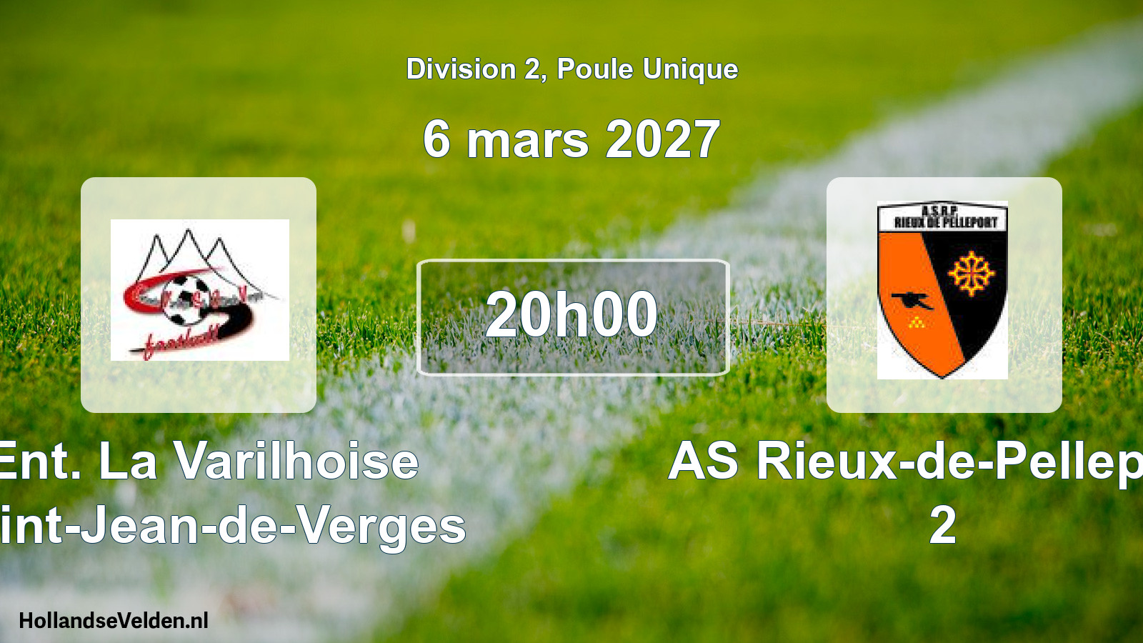 Match programmé: Ent. La Varilhoise Saint-Jean-de-Verges - AS Rieux-de-Pelleport 2 (6 mars 2027)