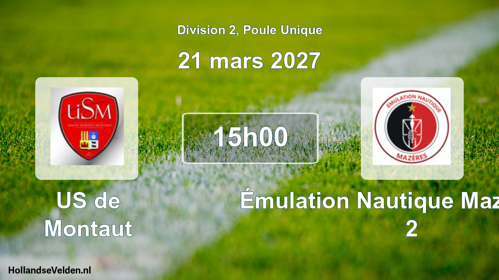 Match programmé: US de Montaut - Émulation Nautique Mazèrienne 2 (21 mars 2027)