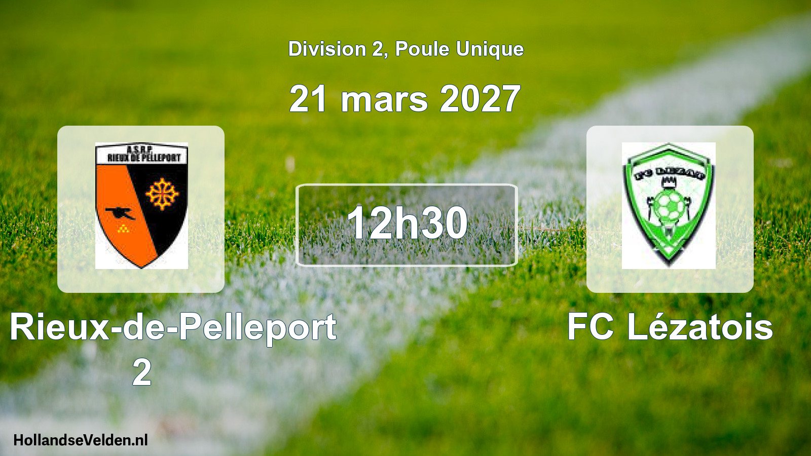 Match programmé: AS Rieux-de-Pelleport 2 - FC Lézatois (21 mars 2027)