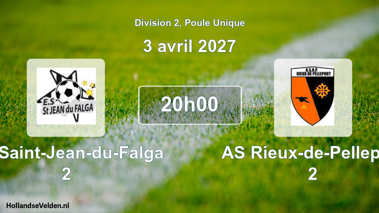 Scheduled Match: ES Saint-Jean-du-Falga 2 - AS Rieux-de-Pelleport 2 (3 April 2027)