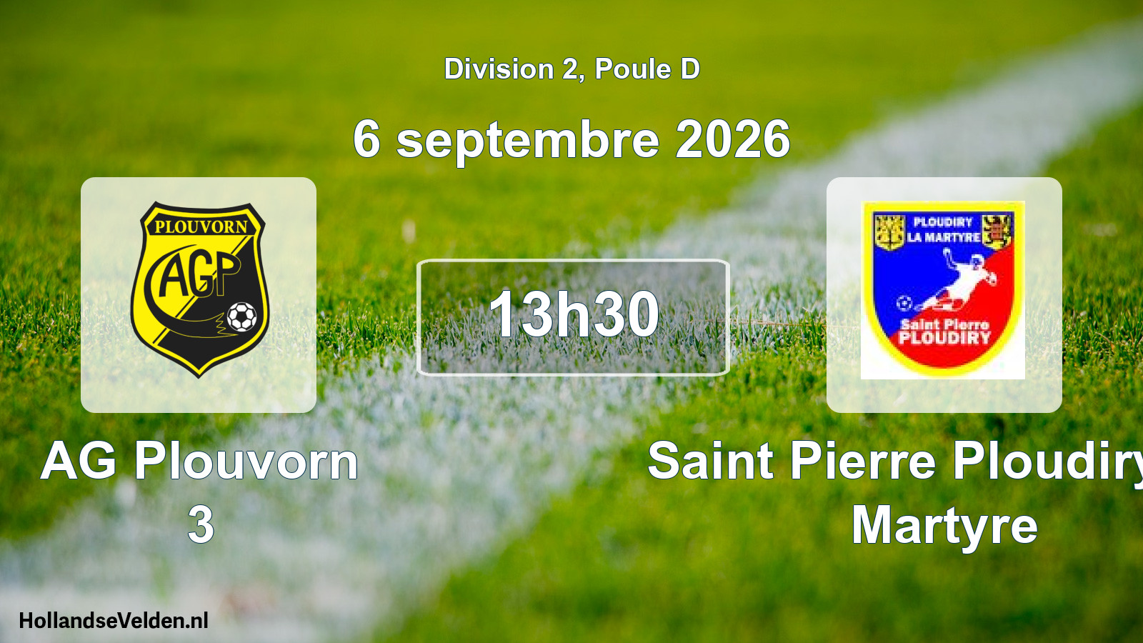 Match programmé: AG Plouvorn 3 - Saint Pierre Ploudiry-La Martyre (6 septembre 2026)