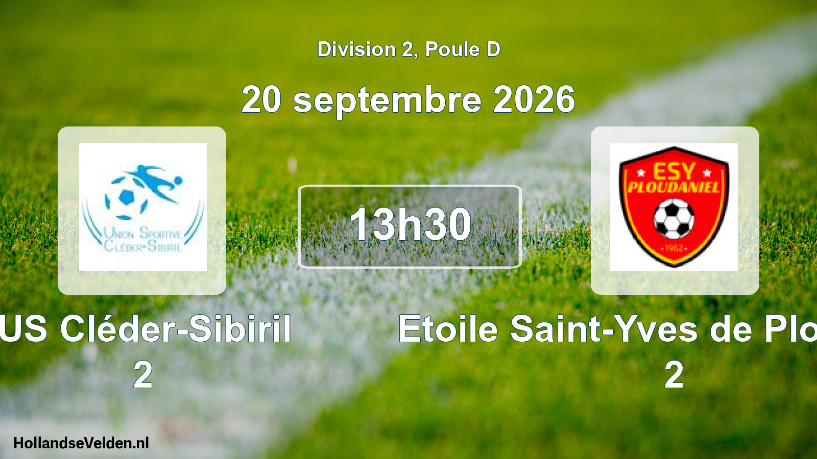 Scheduled Match: US Cléder-Sibiril 2 - Etoile Saint-Yves de Ploudaniel 2 (20 September 2026)