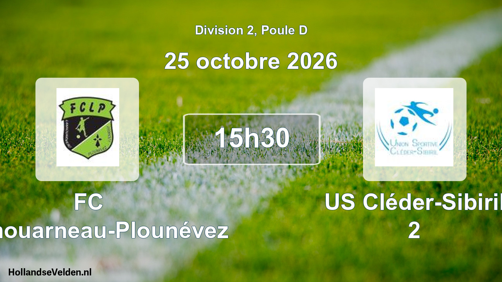 Match programmé: FC Lanhouarneau-Plounévez - US Cléder-Sibiril 2 (25 octobre 2026)
