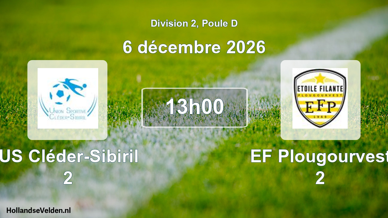 Match programmé: US Cléder-Sibiril 2 - EF Plougourvest 2 (6 décembre 2026)