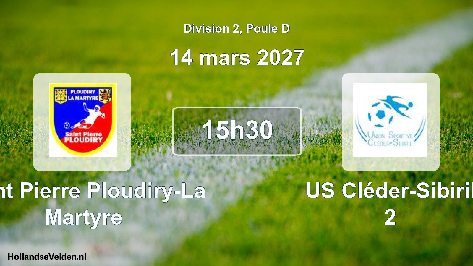 Match programmé: Saint Pierre Ploudiry-La Martyre - US Cléder-Sibiril 2 (14 mars 2027)