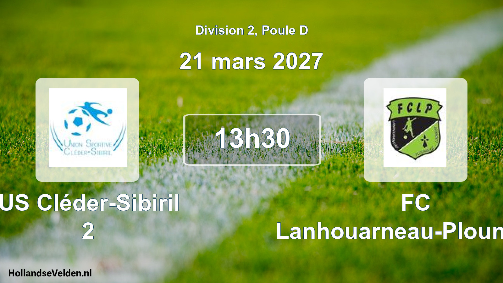 Match programmé: US Cléder-Sibiril 2 - FC Lanhouarneau-Plounévez (21 mars 2027)