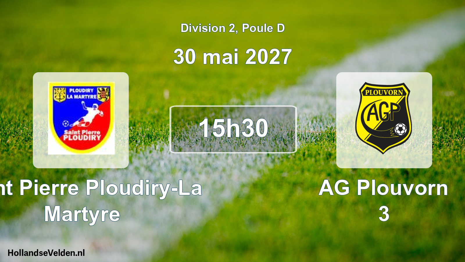 Match programmé: Saint Pierre Ploudiry-La Martyre - AG Plouvorn 3 (30 mai 2027)