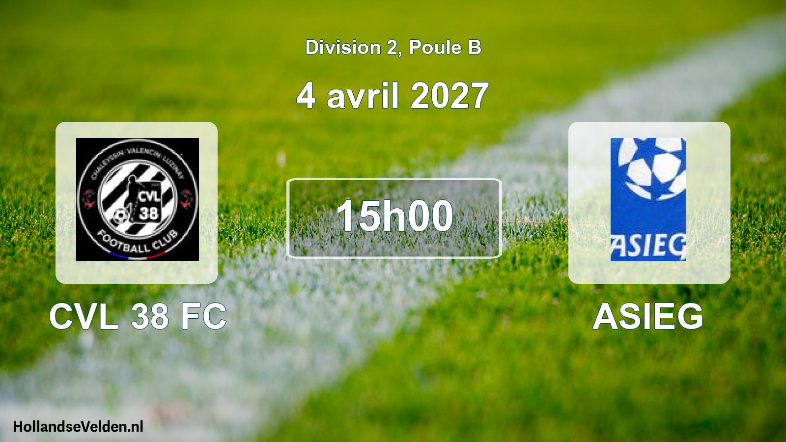 Match programmé: CVL 38 FC - ASIEG (4 avril 2027)