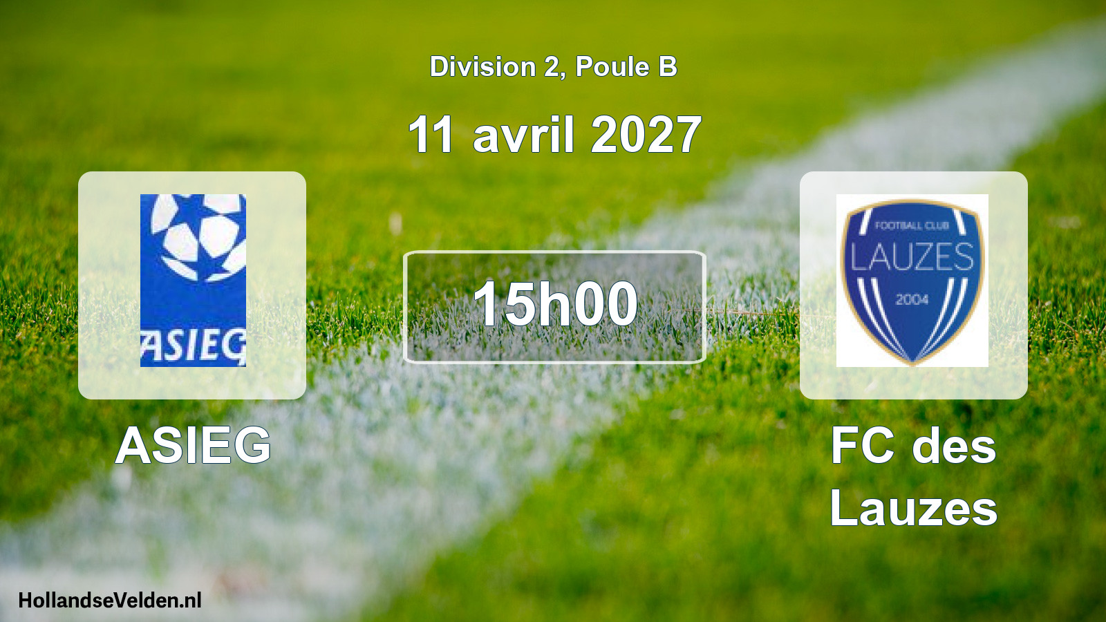 Match programmé: ASIEG - FC des Lauzes (11 avril 2027)