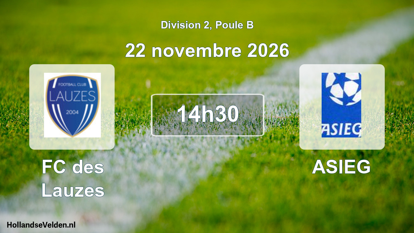 Scheduled Match: FC des Lauzes - ASIEG (22 November 2026)