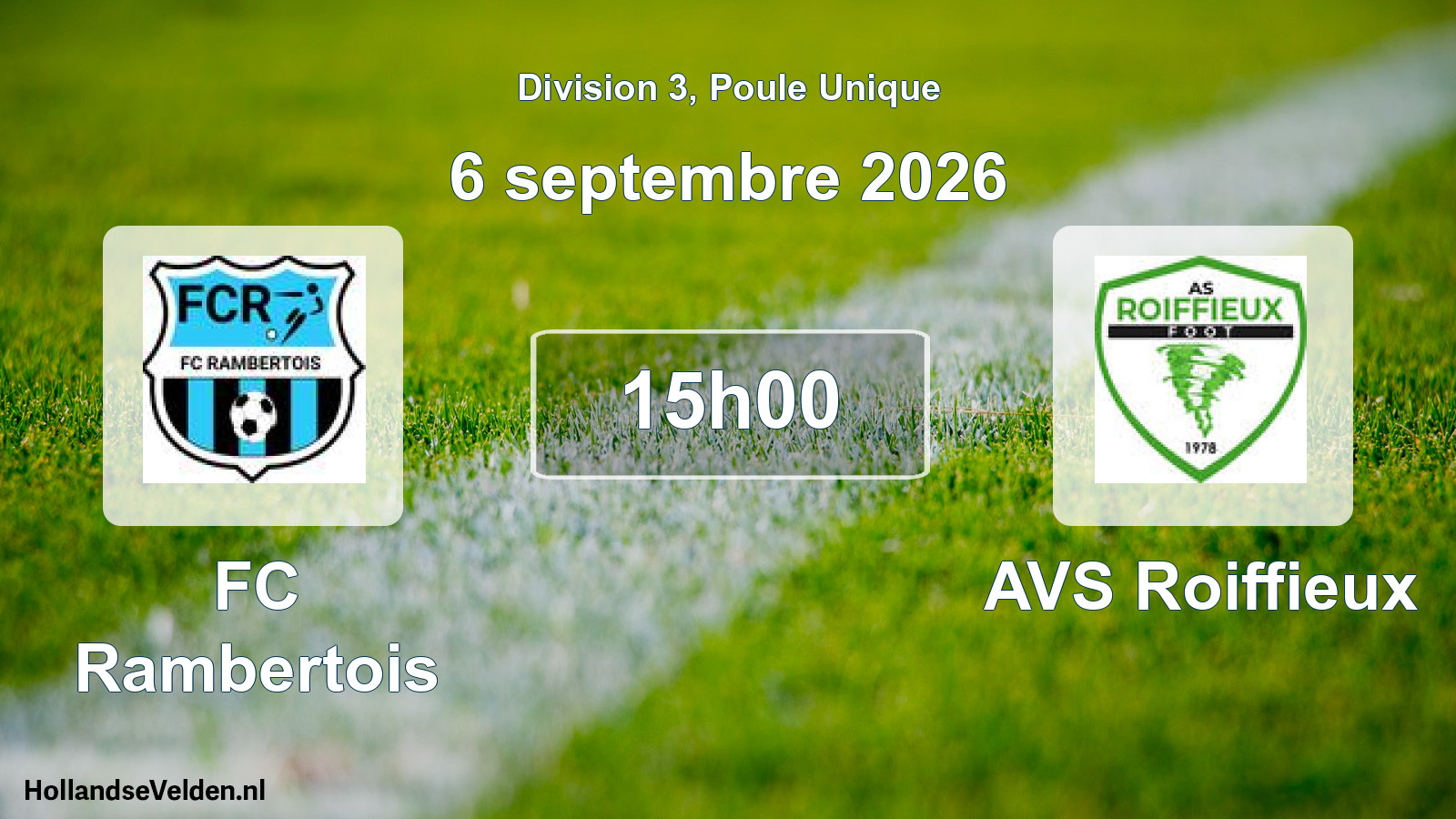 Match programmé: FC Rambertois - AVS Roiffieux (6 septembre 2026)