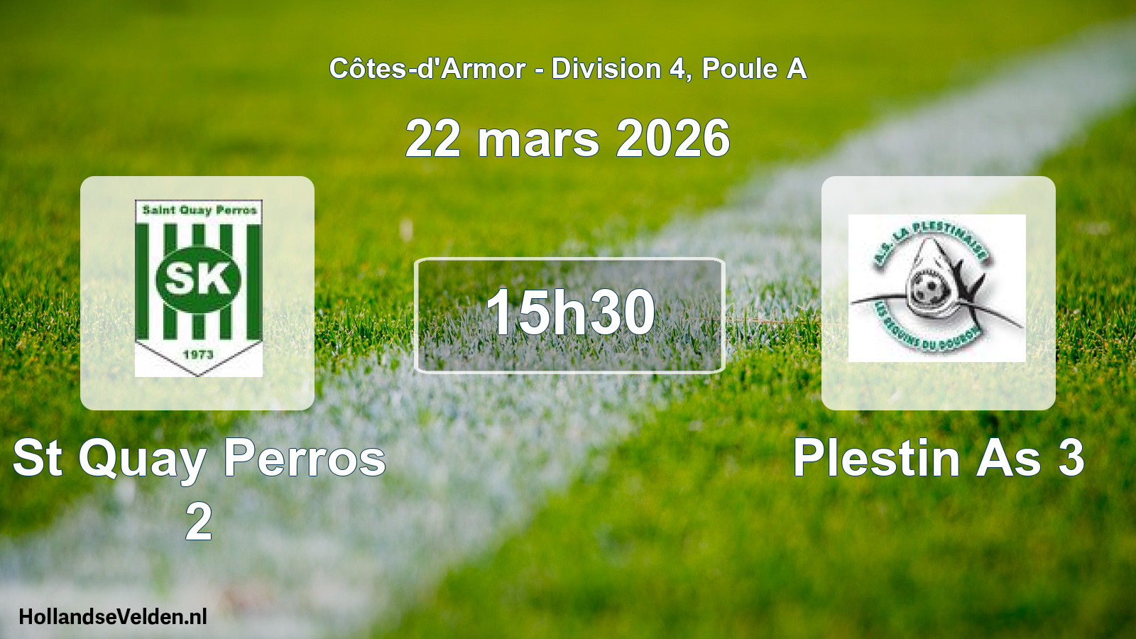 Geplande wedstrijd: St Quay Perros 2 - Plestin As 3 (22 mars 2026)