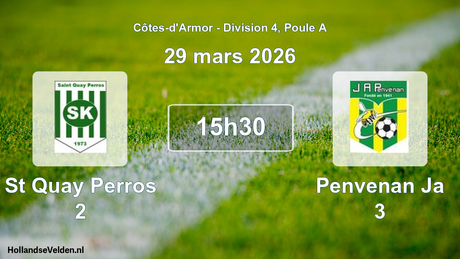 Geplande wedstrijd: St Quay Perros 2 - Penvenan Ja 3 (29 mars 2026)