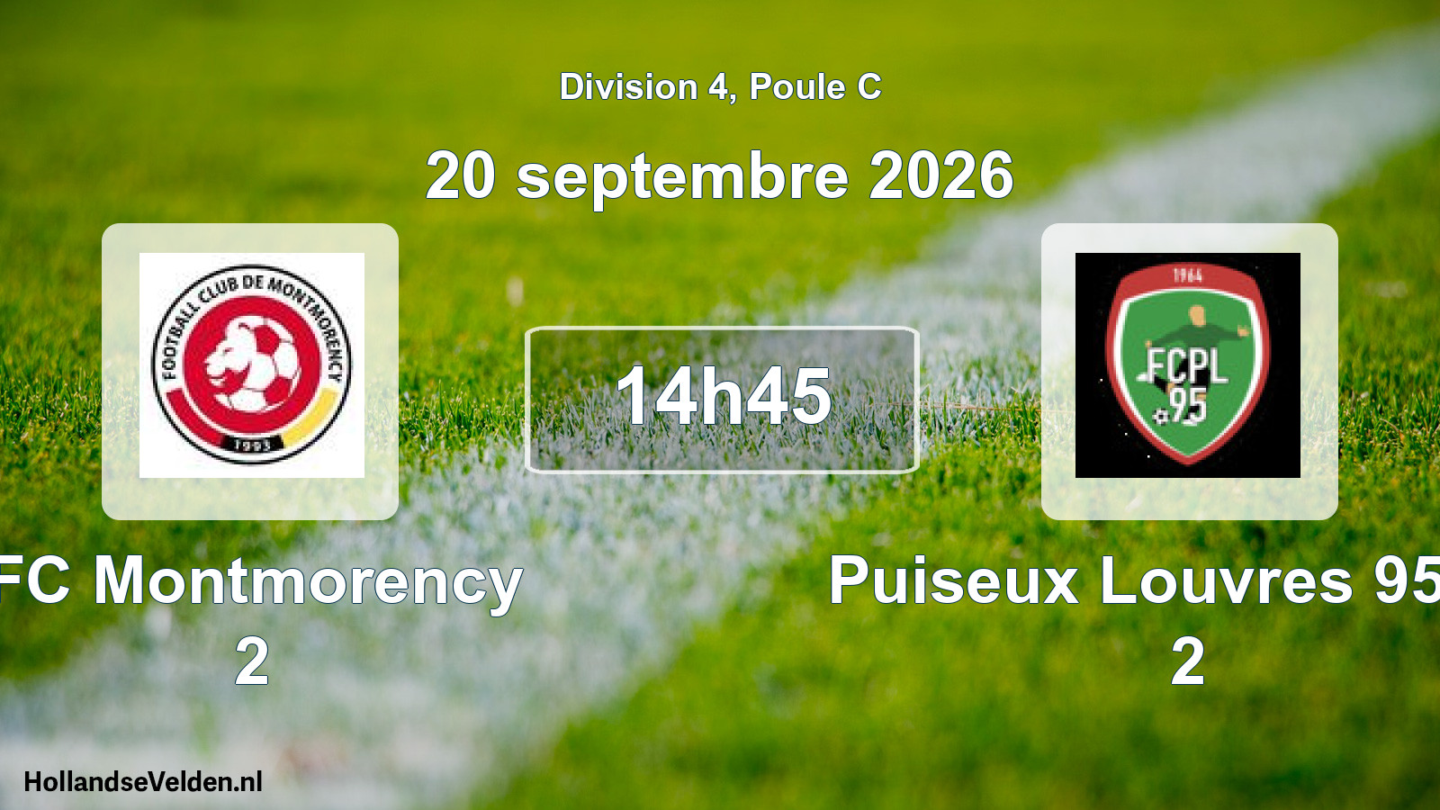 Scheduled Match: FC Montmorency 2 - Puiseux Louvres 95 FC 2 (20 September 2026)