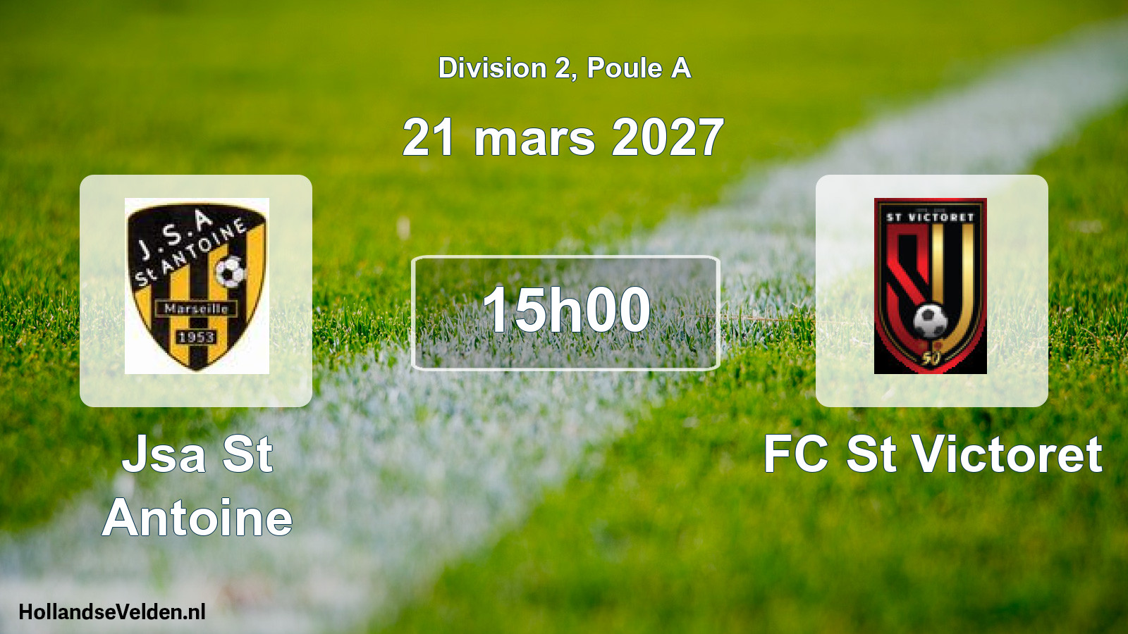 Match programmé: Jsa St Antoine - FC St Victoret (21 mars 2027)