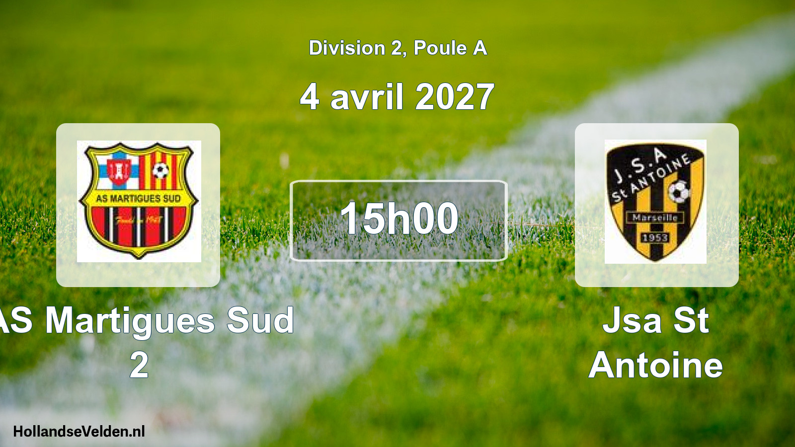 Match programmé: AS Martigues Sud 2 - Jsa St Antoine (4 avril 2027)
