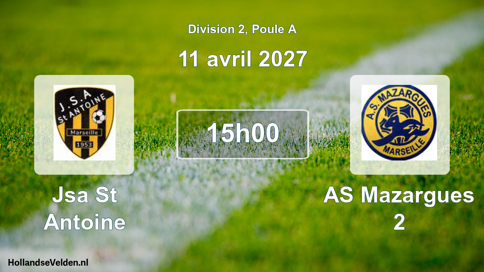 Match programmé: Jsa St Antoine - AS Mazargues 2 (11 avril 2027)