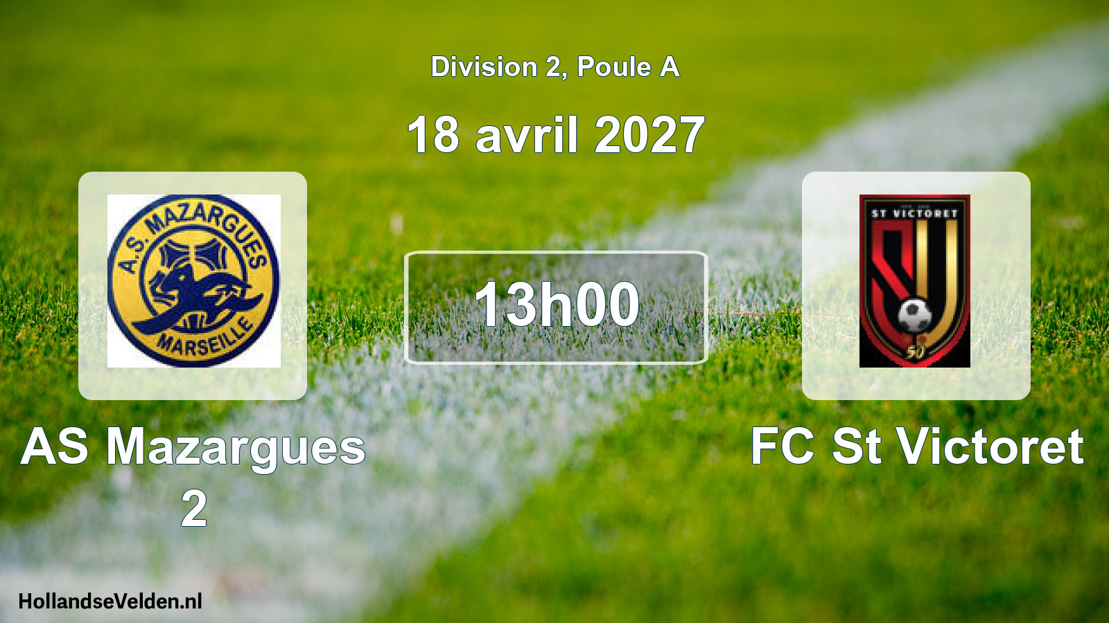 Geplande wedstrijd: AS Mazargues 2 - FC St Victoret (18 april 2027)