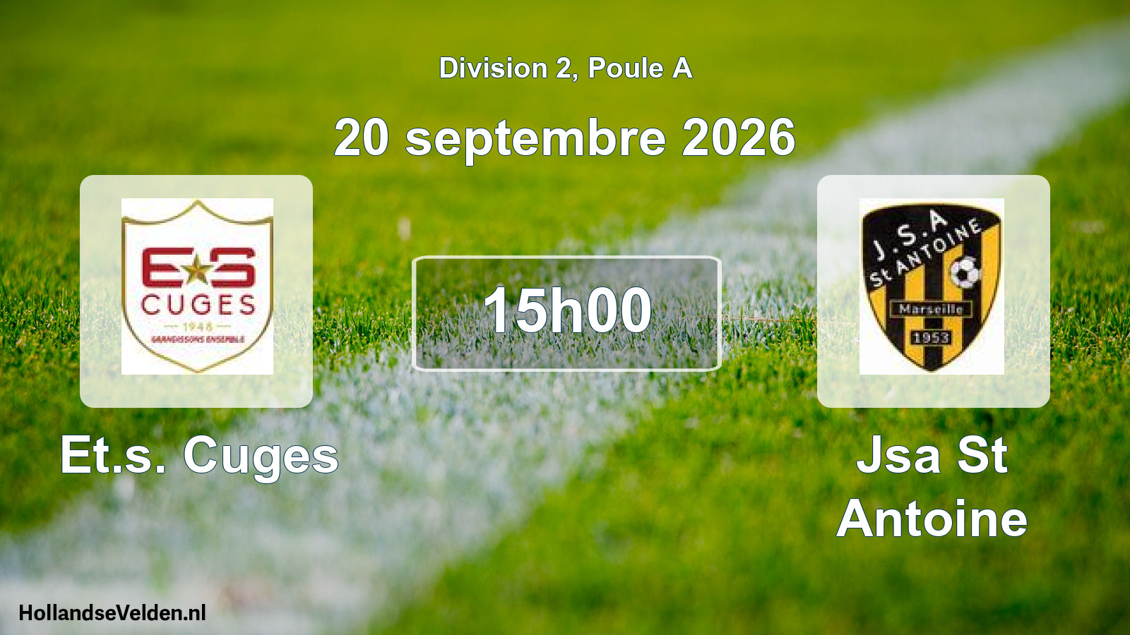 Match programmé: Et.s. Cuges - Jsa St Antoine (20 septembre 2026)