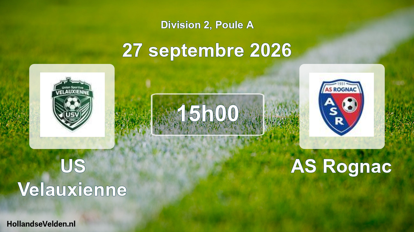 Match programmé: US Velauxienne - AS Rognac (27 septembre 2026)