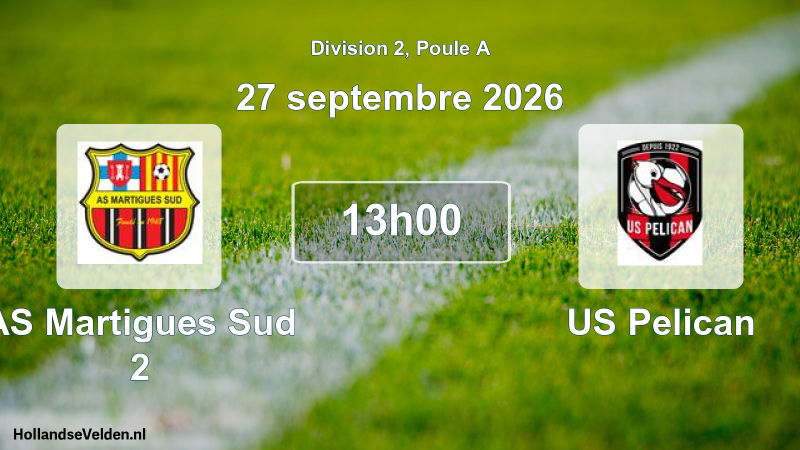 Geplande wedstrijd: AS Martigues Sud 2 - US Pelican (27 september 2026)
