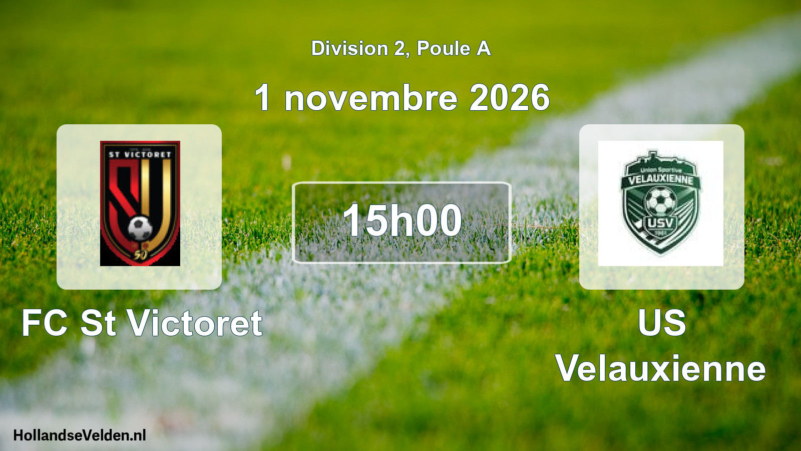Match programmé: FC St Victoret - US Velauxienne (1 novembre 2026)