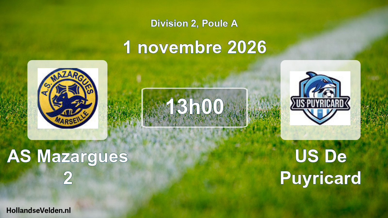 Match programmé: AS Mazargues 2 - US De Puyricard (1 novembre 2026)