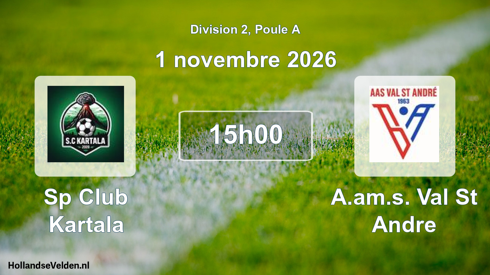 Match programmé: Sp Club Kartala - A.am.s. Val St Andre (1 novembre 2026)