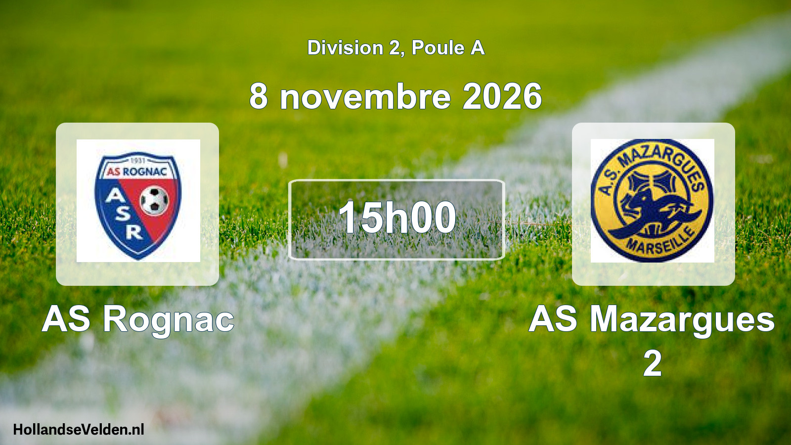 Geplande wedstrijd: AS Rognac - AS Mazargues 2 (8 november 2026)