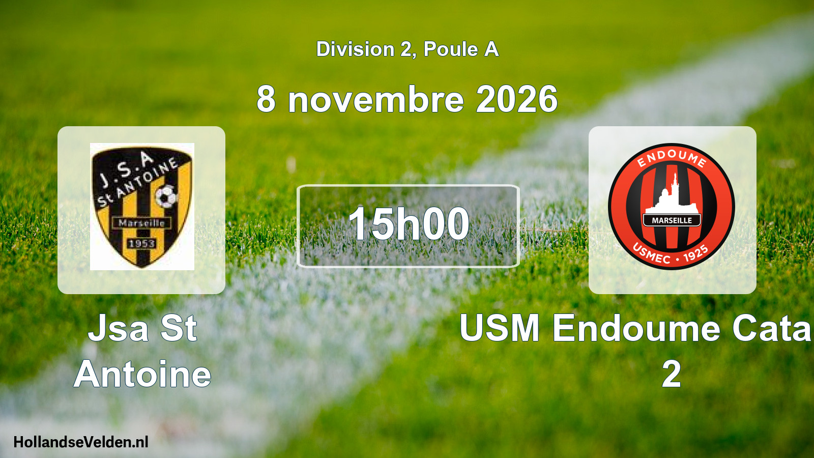 Match programmé: Jsa St Antoine - USM Endoume Catalans 2 (8 novembre 2026)